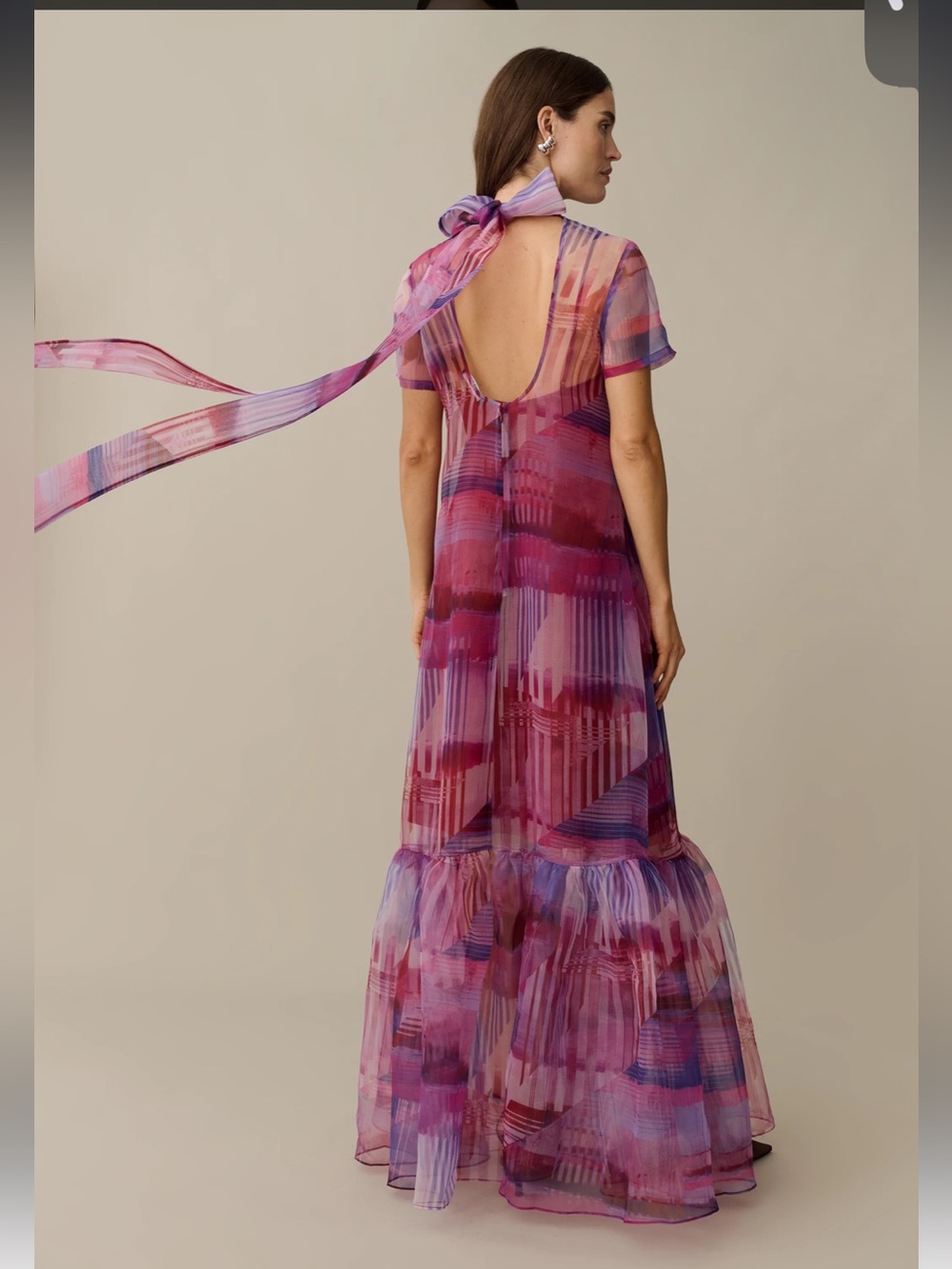 NWT CAARA Melody Watercolor Organza Dress Few Moda Size Small - Picture 4 of 9